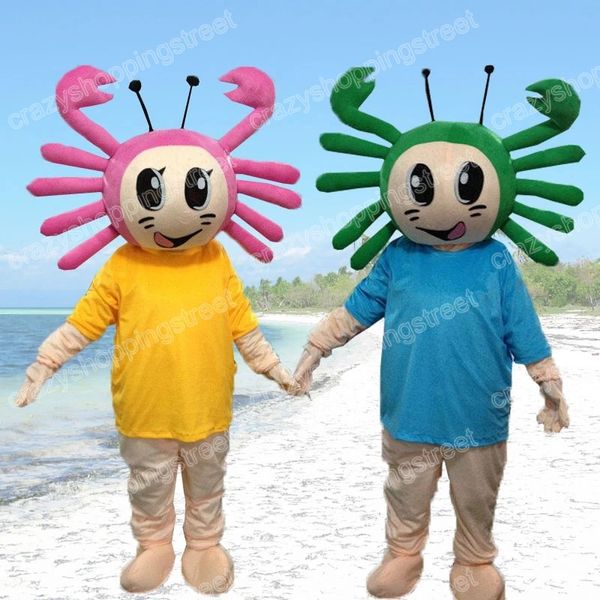 Costume de mascotte de crabe d'Halloween Tenues de personnage de dessin animé de haute qualité Costume Adultes Taille Fête de carnaval de Noël Tenue de plein air Costumes de publicité