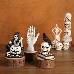 Halloween Creatief Skelet Hoofd Interieur Decoratie Hars Decoratie Skelet Spook Festival Desktop en Gateway Decoratie Vakantiegeschenken