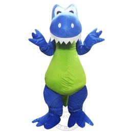 Costume de mascotte de dinosaure bleu mignon d'Halloween pour la fête de personnage de dessin animé, vente de mascotte, livraison gratuite, personnalisation du support