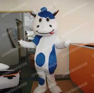 Halloween schattige koeien mascotte kostuum hoge kwaliteit cartoon thema karakter carnaval volwassenen grootte kerst verjaardagsfeestje fancy outfit voor mannen vrouwen