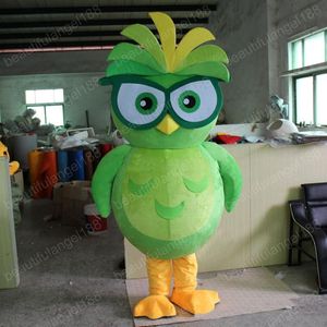 Costume de mascotte de hibou vert mignon d'Halloween de haute qualité personnaliser le personnage de thème d'anime en peluche de dessin animé taille adulte robe de fantaisie de carnaval de Noël