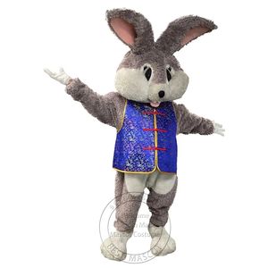 Costume de mascotte de lapin gris d'Halloween, pour fête, personnage de dessin animé, vente, livraison gratuite, personnalisation du support
