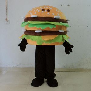 Costume de mascotte de hamburger mignon d'Halloween de haute qualité personnaliser le pied de dessin animé en peluche personnage de thème d'anime taille adulte robe de fantaisie de carnaval de Noël