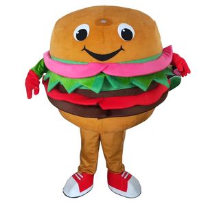 Halloween schattige hamburger mascotte kostuum hoge kwaliteit aanpassen cartoon anime thema karakter volwassen maat kerstmis verjaardagsfeestje fancy outfit
