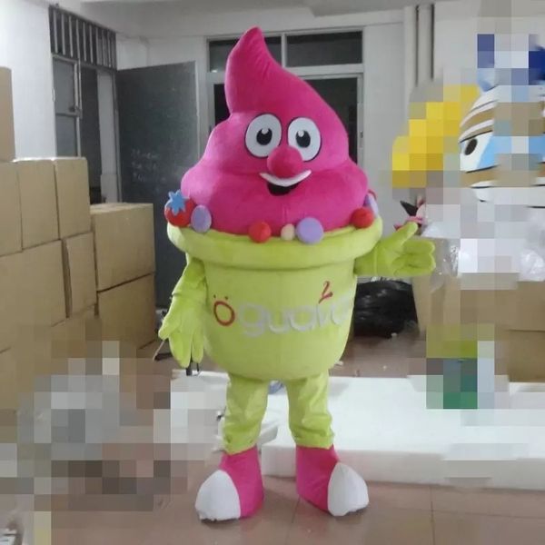 Costume de mascotte de crème glacée d'Halloween, personnage de dessin animé, personnage de carnaval de Noël, costumes fantaisie, taille adulte, tenue d'extérieur