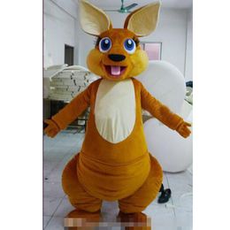 Costume de mascotte de kangourou mignon d'Halloween de haute qualité Personnaliser un animal de dessin animé en peluche Personnage de thème animé Taille adulte Robe fantaisie de carnaval de Noël