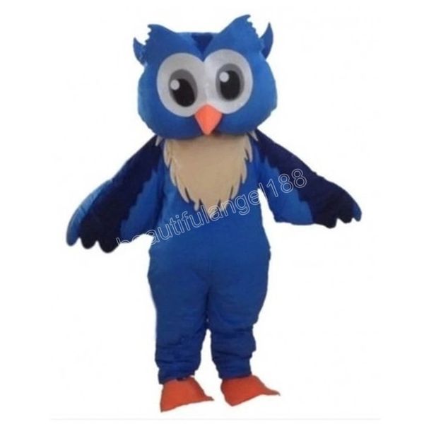 Costume de mascotte de hibou mignon d'Halloween, personnage de dessin animé en peluche de haute qualité, personnage de thème animé, taille adulte, robe fantaisie de carnaval de Noël