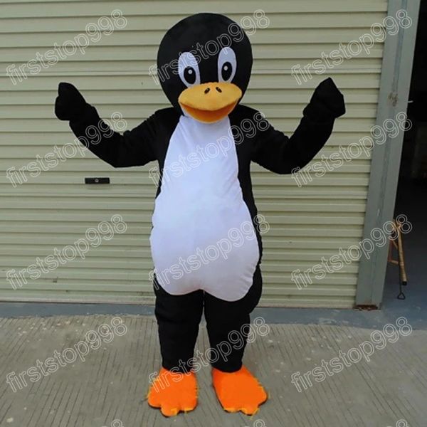 Costume de mascotte de pingouin mignon d'Halloween, personnage de thème animé de dessin animé de haute qualité, taille adulte, costume de publicité extérieure de Noël