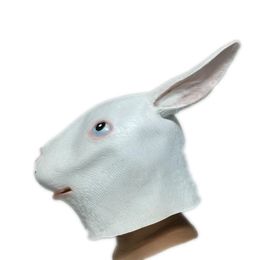 Halloween Lindo Cabeza de Conejo Máscaras de Látex Orejas de Conejito Animal Máscara de Goma Fiestas de Disfraces Accesorios Cosply Disfraz Baile Tamaño Adulto 255x