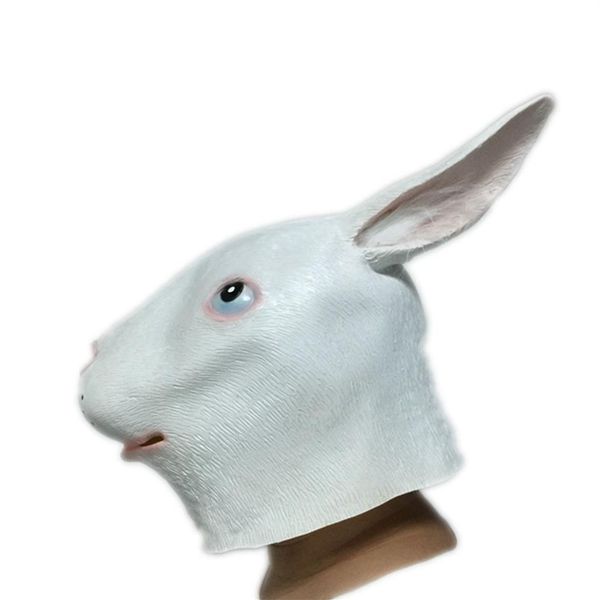 Halloween Schattige Konijn Hoofd Latex Maskers Animal Bunny Oren Rubber Masker Maskerade Partijen Rekwisieten Cosply Kostuum Dansen Volwassen Size319P