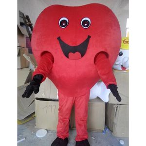 Costume de mascotte de coeur rouge mignon d'Halloween de haute qualité personnaliser le personnage de thème d'anime de dessin animé taille adulte fête d'anniversaire de Noël tenue de fantaisie