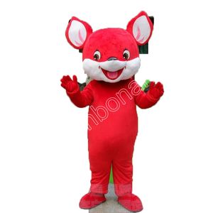 Disfraz de mascota de ratón rojo lindo de halloween Traje de personaje de dibujos animados Traje de fiesta de Navidad al aire libre Traje de tamaño adulto Ropa de publicidad promocional