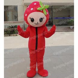 Halloween süße rote Erdbeere Maskottchen Kostüm Erwachsene Größe Cartoon Anime Thema Charakter Karneval Männer Frauen Kleid Weihnachten Fancy Performance Party Kleid