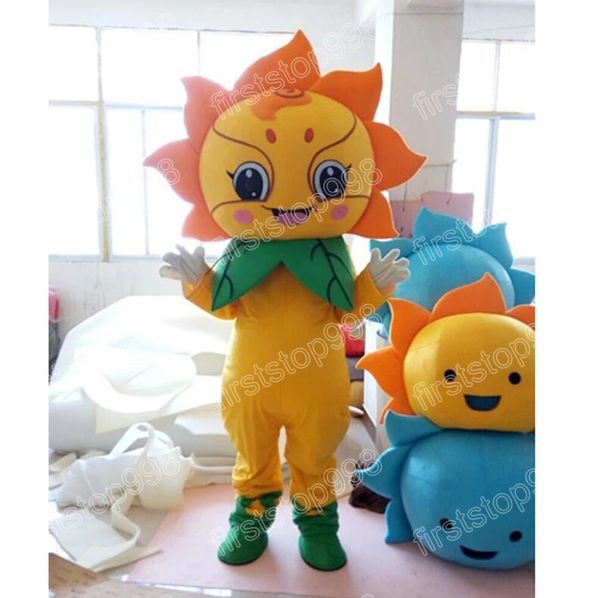 Disfraz de mascota de girasol lindo de Halloween Personaje de tema de anime de dibujos animados de alta calidad Tamaño de adultos Traje de traje de publicidad al aire libre de Navidad