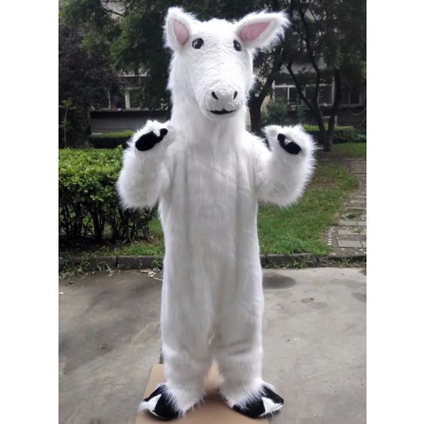 Halloween Costume de mascotte de cheval blanc mignon
