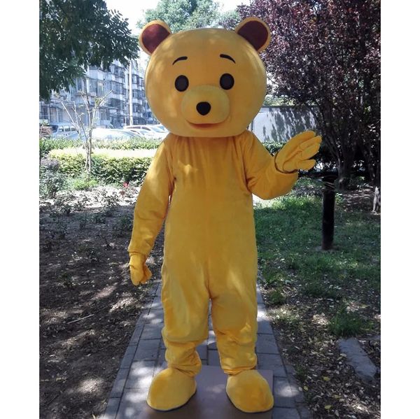Halloween Costume de mascotte d'ours jaune mignon