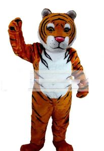 Costume de mascotte de tigre marron foncé d'halloween, accessoire de spectacle, poupée de dessin animé, Costume de poupée, Costume humain
