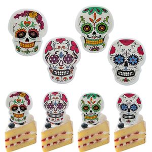 Halloween Day of the Dead Skulls Cake Cupcake Anneaux Cake Toppers Cookie Decorations Party Supplies XBJK2307