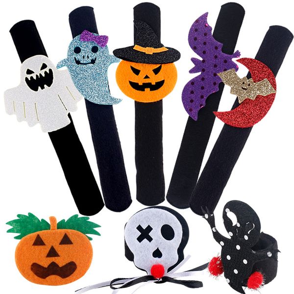Halloween décor Pops clap anneau de poignet citrouille chauves-souris Bracelets bracelets accessoires de fête d'halloween fournitures Clap cercle