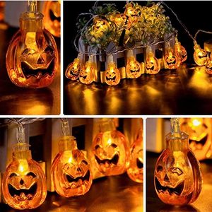 Halloween Decor Pumpkin String Lights 1.5m 3M 40 LED's Batterij Operated Halloween Light Outdoor Decoratie voor Patio Garden Gate Yard HH9-335