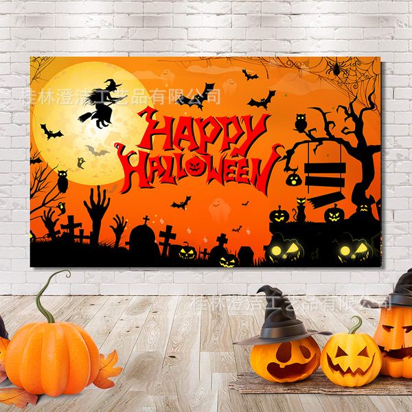 Décoration d'Halloween Bannière Atmosphère Festive Disposition Fond En Gros 180x110CM