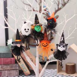 Jupe en gaze de dessin animé pour décoration d'halloween, poupée suspendue, cloche, pendentif citrouille, ornements suspendus, fournitures de fête Festive