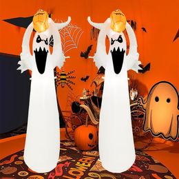 Costume de décoration d'Halloween rougeoyant petite citrouille fantôme avec des fantômes blancs clairs décorations de jardin gonflables gonflables m243x