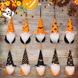 Décoration d'Halloween Suspendu Gnome Ornements De Fête En Peluche Rudolph Chapeau Pointu Sans Visage Poupée Pendentif w-00778
