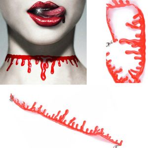 Collier goutte à goutte de sang d'horreur pour décoration d'halloween, faux sang de Vampire fantaisie Joker ras du cou, accessoires de fête, cadeaux