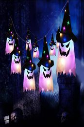 Decoración de Halloween Luz intermitente LED Gypsophila Ghost Festival Dress Up Mago brillante Sombrero de fantasma Lámpara Decoración Linterna colgante C086867950