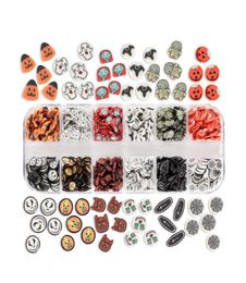 Halloween Decoration Polymer Clay Slices Epoxy Resin Shaker Fillers Pumpkin Witch Ghost Bat Zombie Slime Slices Ferming Flakes2514362