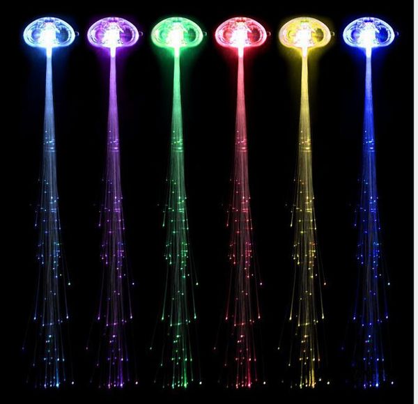 Accessoires de décoration d'Halloween led flash tresse Noël s'allume nouveauté led bébé dame perruques barre de fête fibre de cheveux lumineuse