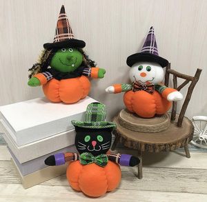 Halloween Decoration Pumpkin Dolls Toys Toys Witch Black Cat Snowman Festival Festival Decor Gift JK2008XB7126878