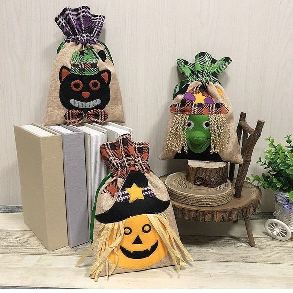 Décorations d'Halloween sacs de bonbons créatifs fourre-tout Non-tissé sorcière noir chat sac enfants citrouille cadeau sac sac à main fête décor