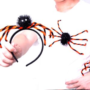 Decoraciones de Halloween exquisitas para hombres, mujeres y niños, lindos anillos de palmadita, diadema aterradora, diadema, araña negra