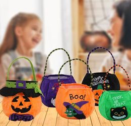 Halloween Decorations Hat Round Tote Handtas Kinder Candy Gift Bag Pumpkin Bags Factory Prijs