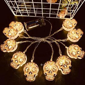 Décorations d'Halloween guirlande lumineuse Citrouille fantôme crâne atmosphère mise en scène colorée 3m 20 lumières boîte de batterie de Pâques LED JJF10478