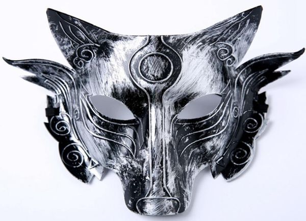 Décorations d'Halloween Retro Party Wolf Mask Horror Funny Masquerade Masques Facemask Fasask Fournitures Gold Silver Facultatif 20PCS6791866