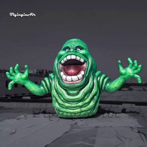 Videurs gonflables décoratifs d'Halloween Zombie demi-longueur 4,5 m (15 pieds) Modèle de personnage de dessin animé Explosez un ballon de monstre vert pour la cour et