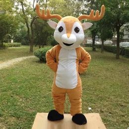 Costume de mascotte de cerf d'Halloween de qualité supérieure Personnaliser le personnage de thème Anime Elk de dessin animé Taille adulte Fête d'anniversaire de Noël Costume de tenue de plein air