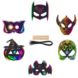 Máscara de pintura DIY para Halloween, regalo de Carnaval, máscara facial de media cara, máscaras de baile para fiestas infantiles, accesorios de decoración para el aula