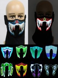 Halloween DJ Music LED Party Mask Sound Activé Masque LED LED UP For Dancing Night Riding Skating Masquerade Ship8112810