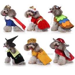 Halloween hondenkostuum carnaval hondenkleding schattige uil cosplay hondenkostuum Prince kostuums met kroon hoed koningin jurken voor hondenkat kitten decoratie cosplay feest a528