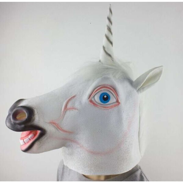 Halloween chien cheval roi licorne cheval masque Cosplay animal couvre-chef latex couvre-chef émail accessoires de fête