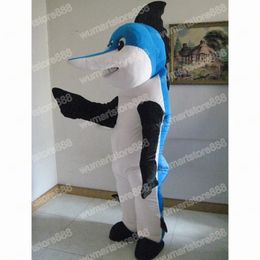 Costume da mascotte del delfino di Halloween, personaggio dei cartoni animati a tema animale, festival di carnevale, vestito operato, taglia per adulti, vestito da festa all'aperto