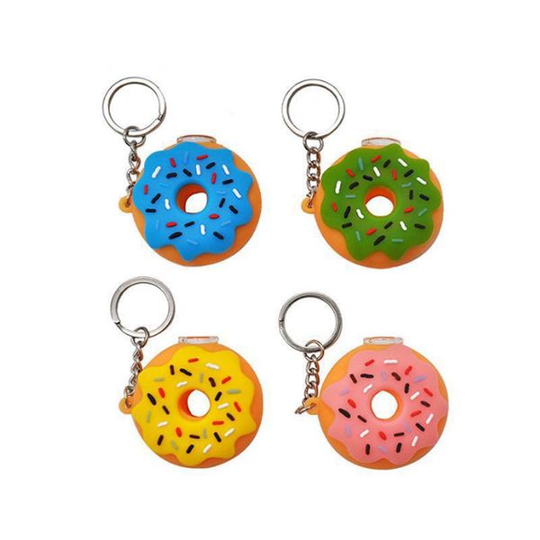 Halloween Donut Silicone Portable Pipes À Fumer Multi Couleurs Main Tabac Brûleur À Huile Tuyau Dab Huile Rig Accessoires Outil Brûleurs Colorés Rigs