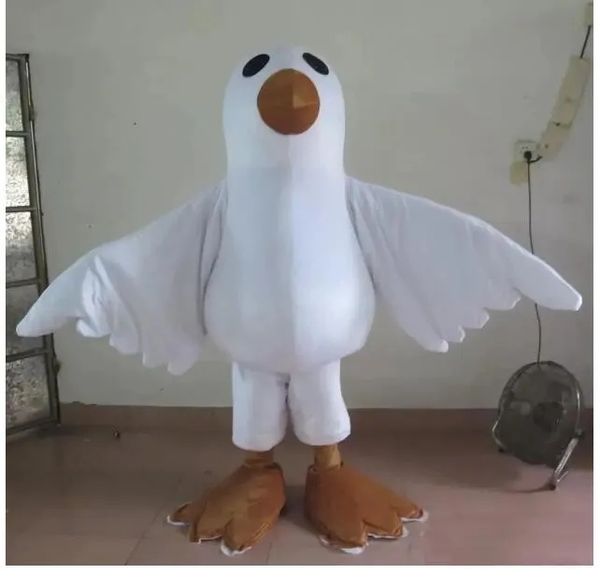 Costume de mascotte d'oiseau blanc de colombe d'Halloween Personnage de thème d'anime de dessin animé Taille adulte Carnaval de Noël Fête d'anniversaire Tenue fantaisie