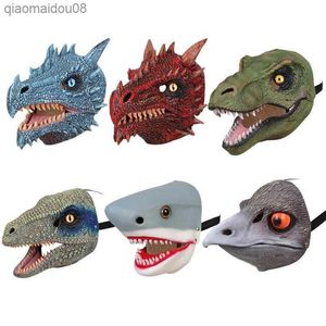 Halloween Dragon Masque De Dinosaure Bouche Ouverte Latex Horreur Dinosaure Couvre-chef Dino Masque Parti Cosplay Costume Masque Effrayé