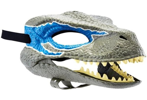 Máscara de dinosaurio dragón de Halloween boca abierta látex sombrero de terror Dino Party9585750