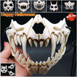 Halloween Dragon God Long Tees Demon Cosplay Mask Eco-friendly Animal Theme Party Animal Skull Mask Halloween Props Accessor L220711